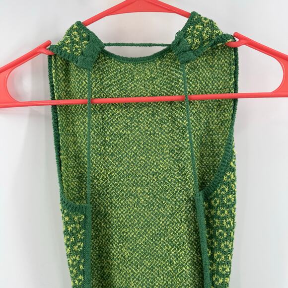 Free People Beach Dress Large Mindy Backless Sweater Midi Aqua Combo Knit NWT - Picture 9 of 16